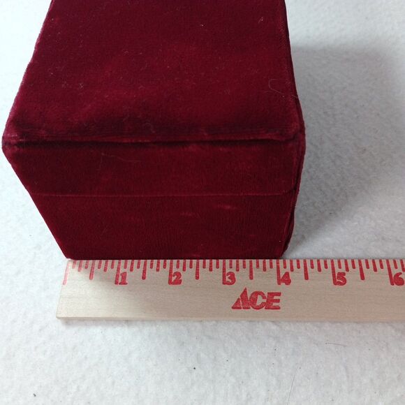 Red Velvet Gift Box Satin Lined 6.5"x4.25"x3.5" Jewelry Keepsake Display - Picture 8 of 13